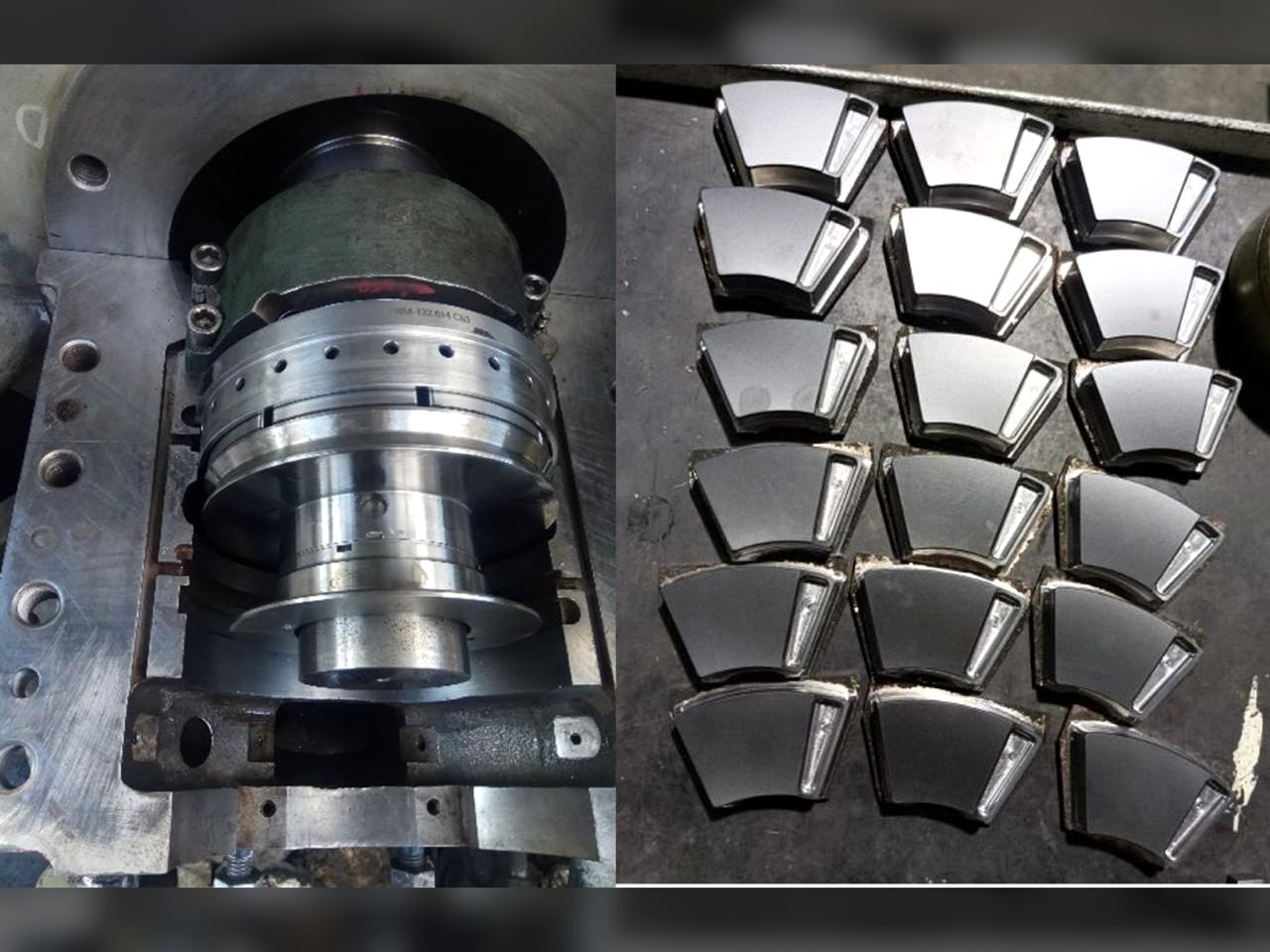 Compressor Elliott 20MB 10 (Ebara Energy) — rotor in housing and PCM bearing pads batch