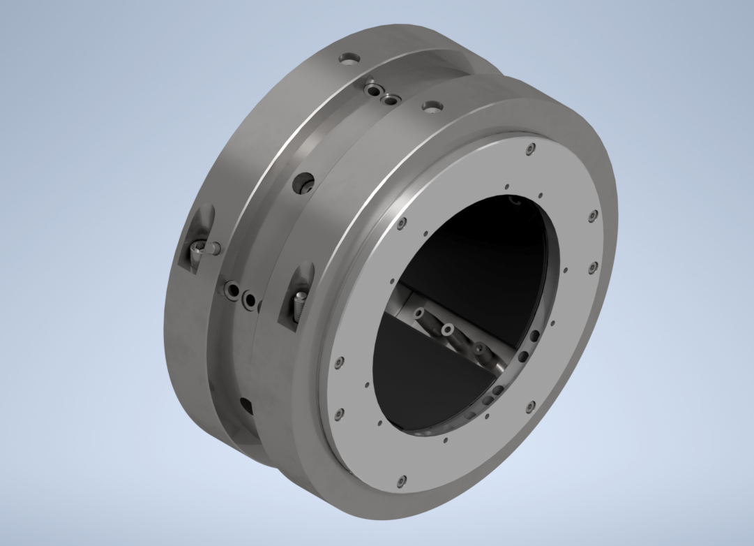 Gearbox BHS Getriebe GmbH (Voith) — tilting pad journal bearing housing, CAD render